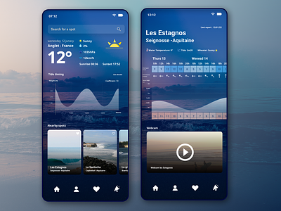 Surf Conditions App app design graphic design ui