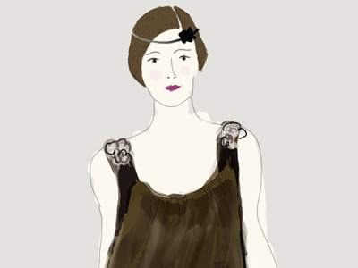 Roaring 20's color fashion flapper illustration sketching