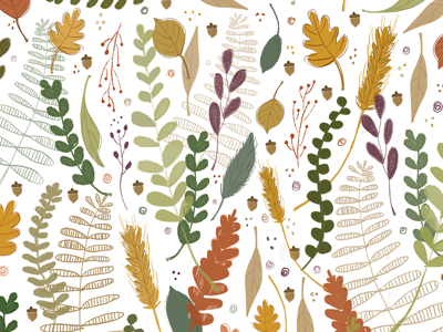 Autumn Pattern autumn color digital illustration pattern repeating pattern surface design