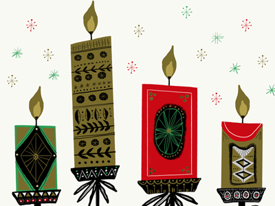 December 17th: Retro Candles advent calendar candles christmas color digital holidays illustration retro
