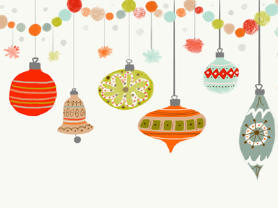 December 18th: Hanging Ornaments advent calendar christmas color digital festive illustration ornaments pattern winter