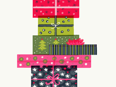 December 19th: A Stack of Gifts advent calendar christmas presents color digital holidays illustration pattern