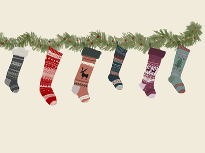 December 20th: Hanging the stockings with care advent calendar christmas color digital festive holidays illustration pattern stockings