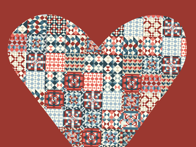 Happy Valentine's Day! color digital heart patchwork pattern pattern design valentine