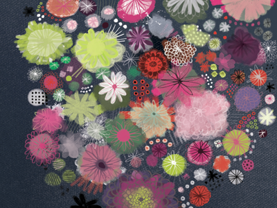 Sunny Saturday Doodles color digital drawing flowers illustration pattern spring