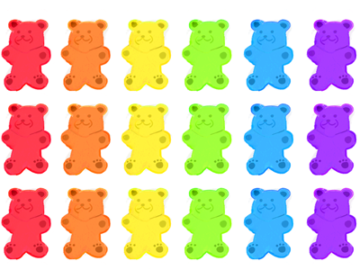 The Bears are Celebrating! color digital gummy bears illustration love wins pattern pride