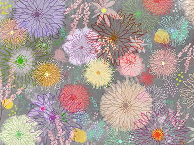 Pattern Inspired by Dahlias color daily doodle design doodle flowers garden illustration pattern