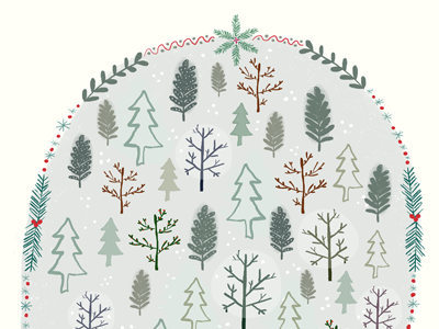 December 1st: Frosty Trees advent calendar christmas color digital drawing festive holidays illustration pattern surface design