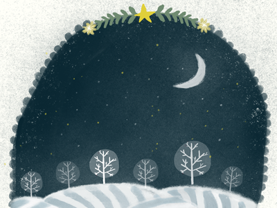 December 12th: A Calm Winter's Night advent calendar color digital drawing holidays illo advent illustration pattern surface design winter