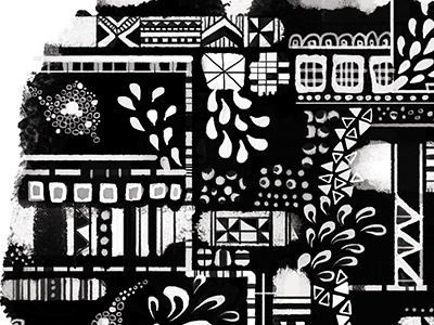 Black and White #1 black and white digital doodle drawing illustration pattern