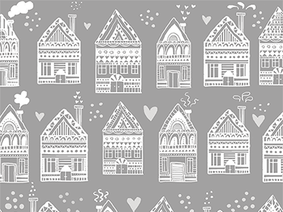 Illustrated Advent Calendar Day 7: Home Sweet Home design digital drawing festive holidays home sweet home illustration pattern winter