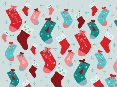 Stockings hung by the chimney with care color digital illustration pattern