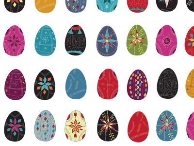 More Eggs color digital easter illustration pattern