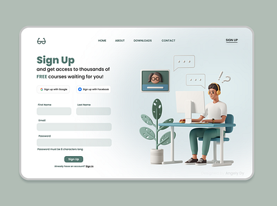 Sign Up Page | Daily UI 001 001 dailyui dailyui001 graphic design landing page design ui ui design ux design web concept design web design webpage design website design