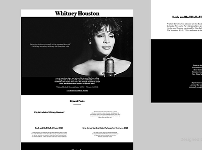 Tribute Page Concept Design black and white brutalism celebrity page graphic design illustration landing page design minimalism minimalist page tribute page ui design ux design