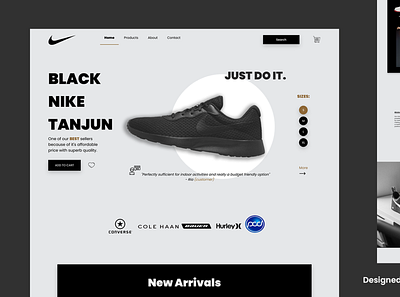 Responsive Product Landing Page app design app ui design graphic design illustration landing page design minimal landing page minimal web design nike nike concept design product landing ppage ui design ux design web design