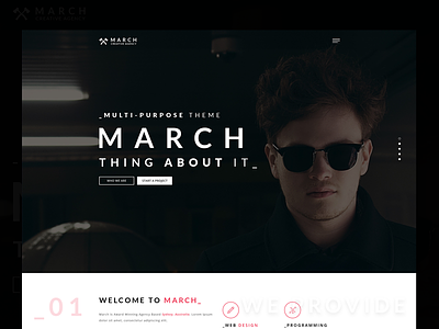 March Agency - Creative Multipurpose PSD Template (themeforest) bootstrap clean creative dribbble one page photography psd responsive retina