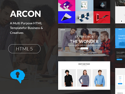 Arcon - Creative Multi-Purpose HTML Template clean creative design dribbble html idea inspiration modern multi purpose one page responsive web design