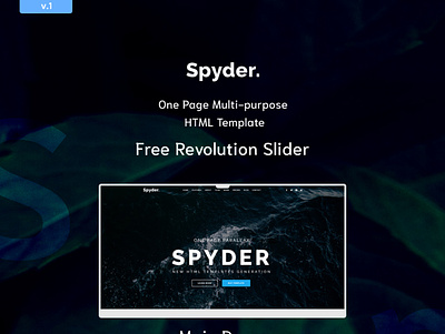 Spyder - One Page Multipurpose HTML Template christmas creative digital marketing minimal one page parallax particle portfolio responsive revolution slider snowfall studio video background