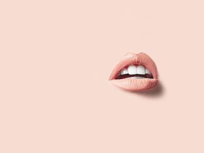 Lips on skin