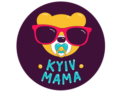 Kyiv Mama baby baby animals bear child logo social sunglasses