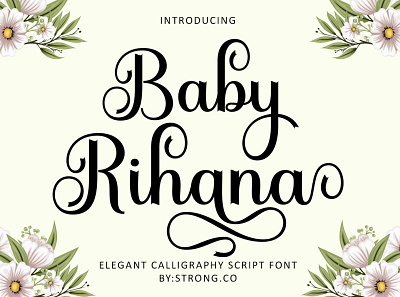 Baby Rihana branding design graphic design illustration logo logo fonts love fonts modern fonts script fonts