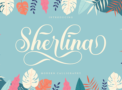 Sherlina branding calligraphy fonts design graphic design illustration logo logo fonts love fonts modern fonts script fonts wedding fonts