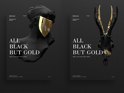 All Black But Gold | Posters andrelavrov black digitalart exhibition exhibitionposter fineart poster series simple