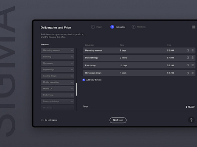 Sigma — proposals for designers [Day 7] 30 days challenge creative dashboard impress it product product design proposal generator proposals sigma ui ux