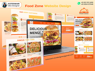 Food Zone Website Design adobexd app appdesign branding figma foodtemplate graphicdesign koteswari koteswariuiuxdesigner landingpage logo photoshop ui uidesign uiux userinterfacedesign ux uxdesign webdesign website