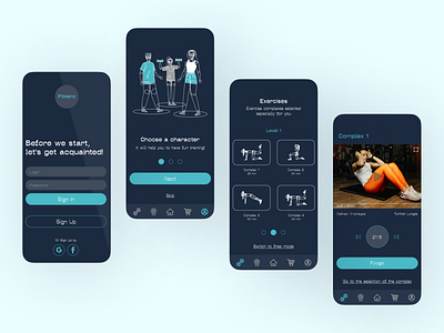 Sport App - FitHero app design mobile sport ui