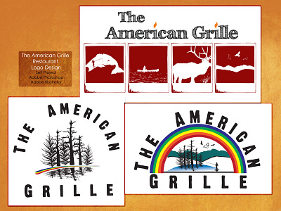 Restaurant Logo american branding design grille illustration logo restaurant rustic