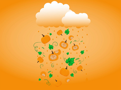 Pumpkin rain autumn design graphic design illustration pumpkin vector