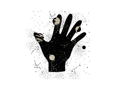 Space in man design graphic design hand illustration space universe vector