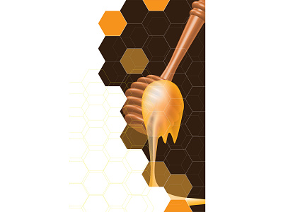 pouring honey banner banner design graphic design honey honeycomb illustration vector