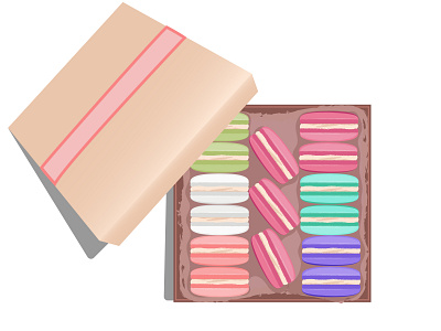 macaroons in a gift box design graphic design illustration vector