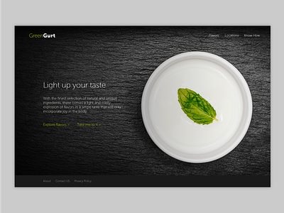 Daily Ui 3- Landing Page food green healthy home page light minimal natural yogurt