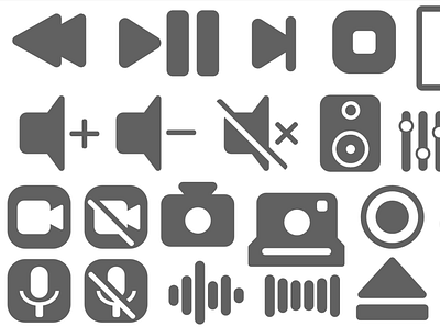Multimedia Icons app branding design graphic design icon illustration logo minimal typography ui ux vector