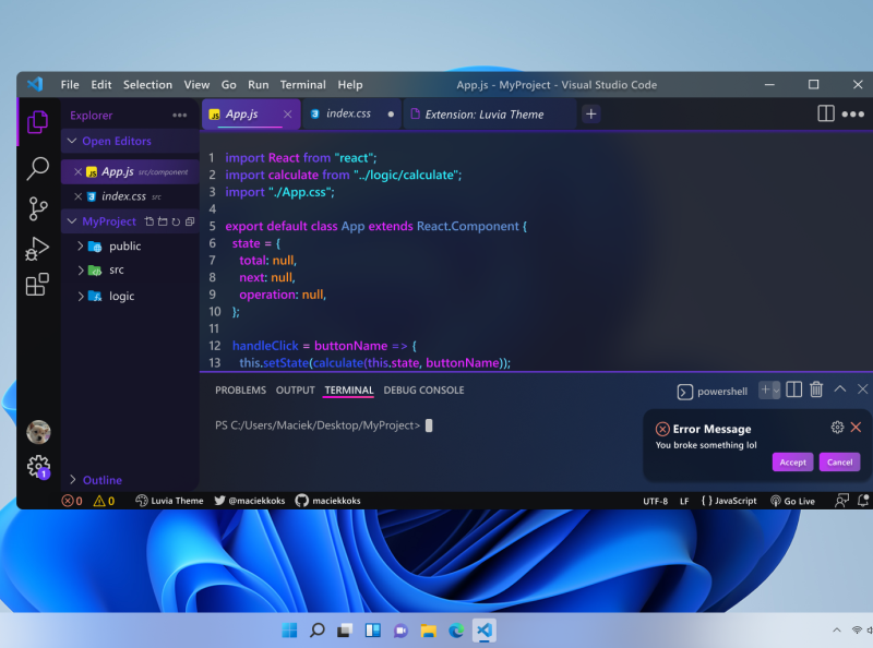 Windows 11 Visual Studio Code Redesign by Maciej Twaróg on Dribbble