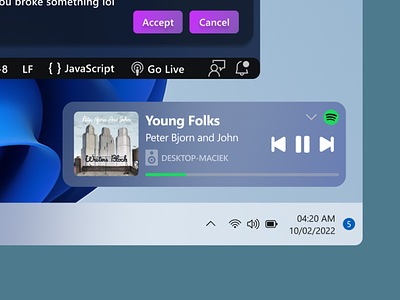 Windows 11 Spotify Widget