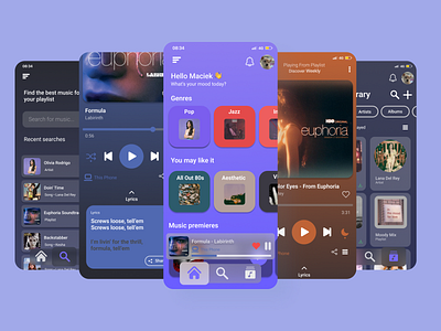 Music App Design app apple music branding design graphic design illustration mobile music music app songs songs app spotify tidal ui ux