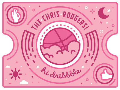 Thank You Chris Rodgers! Hello Dribbble design dribblerookie invite new rookie thank you thanks thankyou ticket