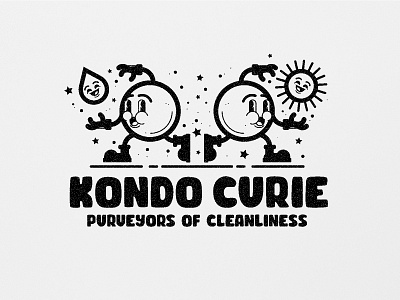 KC Light black black and white illustration branding cartoon character clean cuphead design earth fallout icon illustration jolly sun vintage water white