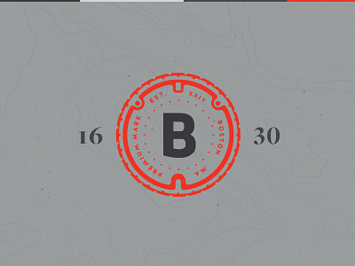 Premium B boston color map lockup logo seal type typography