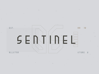 Sentinel lockup sketch typography