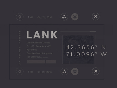 LANK Armory black lockup military sketch typography