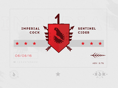 Sentinel Cider arrow bird branding cider crest lockup logo red sentinel typography