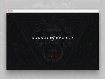 Agency Off Record branding dark ui ux website