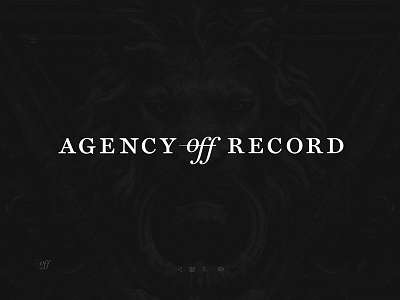 Agency Off Record black branding logo system type white