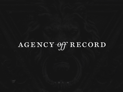 Agency Off Record black branding logo system type white